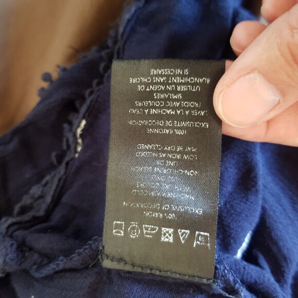 Ecote Blouse Sz XS Cold Shoulder Hipster Bohemian Boho Coastal Cow Girl Rodeo - Picture 9 of 12